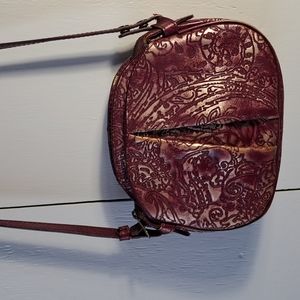 Patricia Nash Embossed Leather Floral Paisley Crossbody Bag
